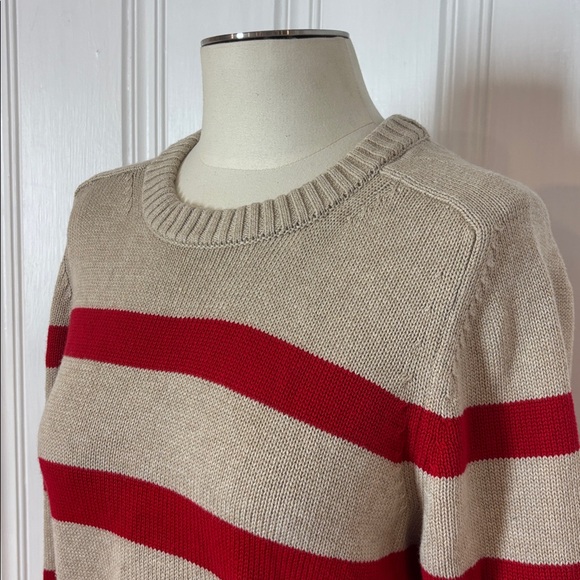 BANANA REPUBLIC Red Stripe Cotton & Silk Sweater – Size M - Picture 4 of 6